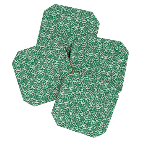 Maritza Lisa Retro Forest Flora Pattern Coaster Set