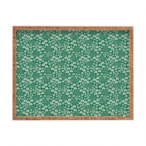 Maritza Lisa Retro Forest Flora Pattern Rectangular Tray