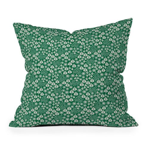 Maritza Lisa Retro Forest Flora Pattern Outdoor Throw Pillow