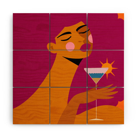 Maritza Lisa Summer Solstice Sip Wood Wall Mural