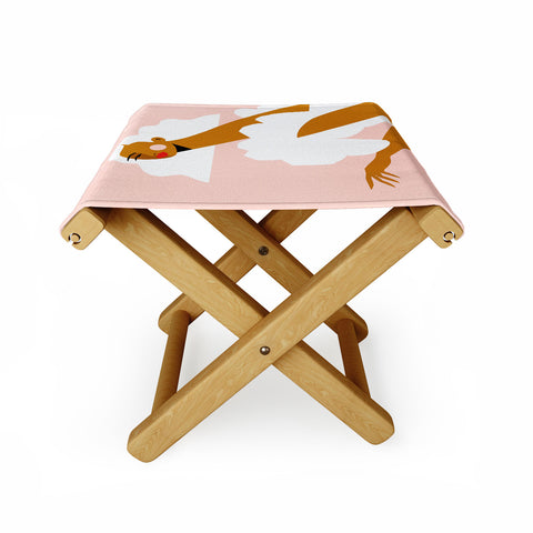 Maritza Lisa White Dress Folding Stool