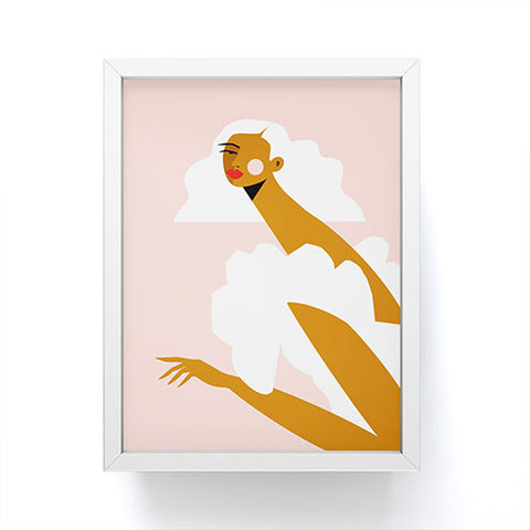 Maritza Lisa White Dress Framed Mini Art Print