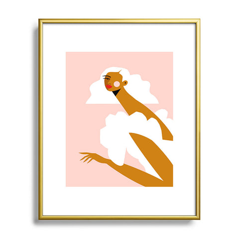 Maritza Lisa White Dress Metal Framed Art Print