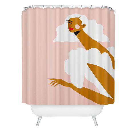 Maritza Lisa White Dress Shower Curtain