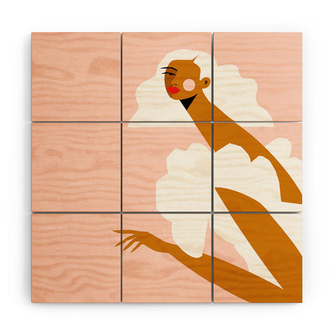 Maritza Lisa White Dress Wood Wall Mural