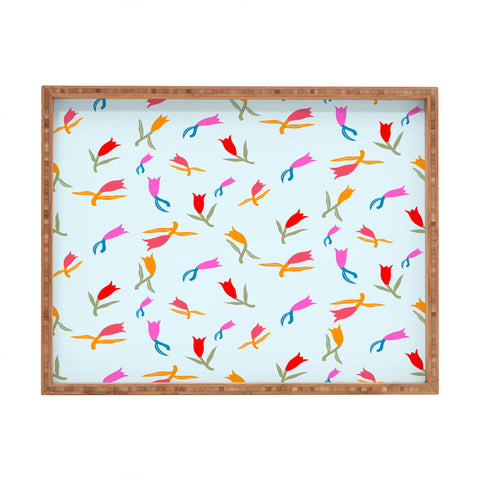 Maritza Lisa Wild Grace Abstract Florals Rectangular Tray