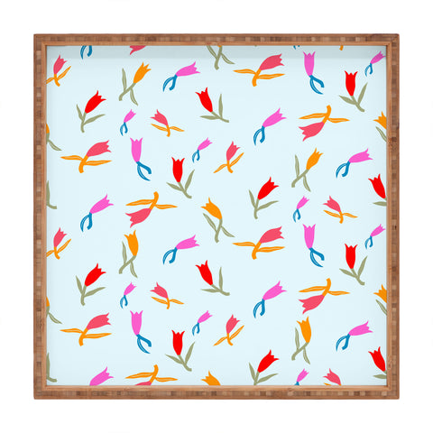 Maritza Lisa Wild Grace Abstract Florals Square Tray