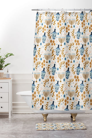Marni All Thinks Hanukkah Large Shower Curtain And Mat