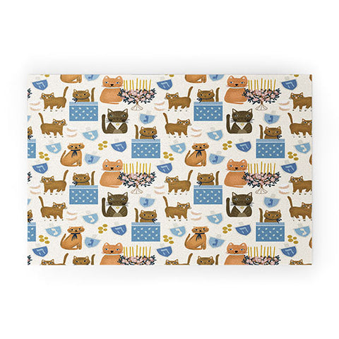 Marni Cream Hanukkah Cats Welcome Mat