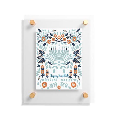 Marni Floral Hanukkah Menorah Floating Acrylic Print