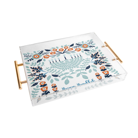 Marni Floral Hanukkah Menorah Acrylic Tray
