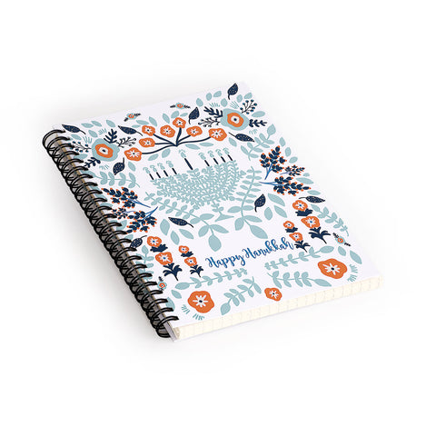 Marni Floral Hanukkah Menorah Spiral Notebook