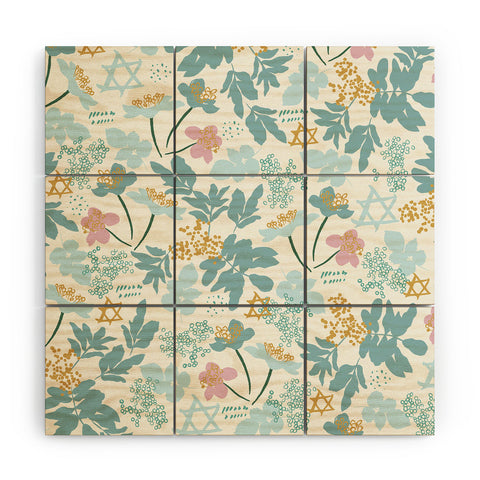 Marni Floral Star of David Wood Wall Mural