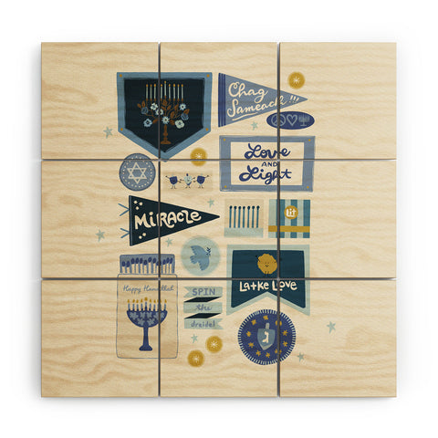 Marni Hanukkah Banners Signs and Pennants Wood Wall Mural