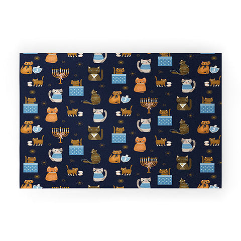 Marni Hanukkah Cats Welcome Mat