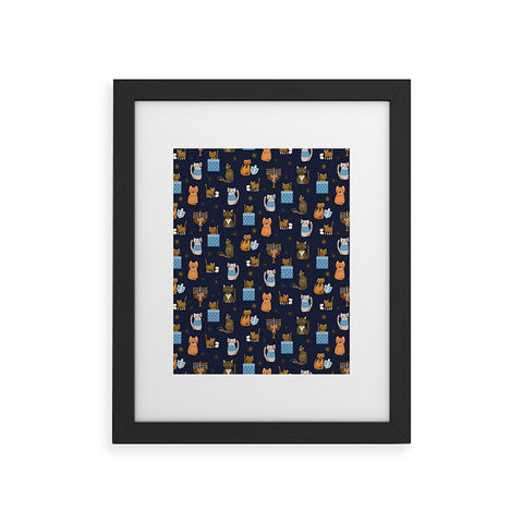 Marni Hanukkah Cats Framed Art Print