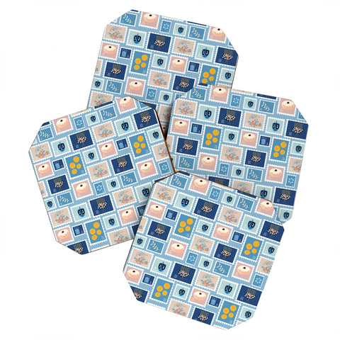 Marni Hanukkah Stamps Coaster Set