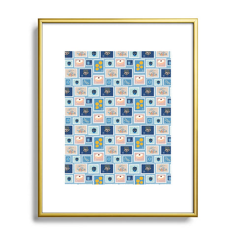 Marni Hanukkah Stamps Metal Framed Art Print