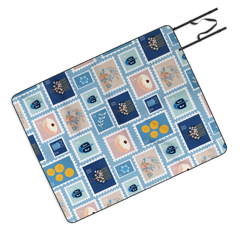 Marni Hanukkah Stamps Picnic Blanket