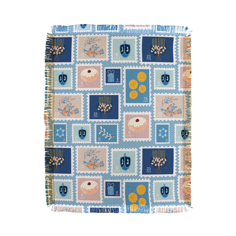 Marni Hanukkah Stamps Throw Blanket