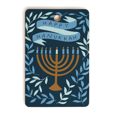 Marni Happy Hanukkah Menorah Dark Blue Cutting Board Rectangle