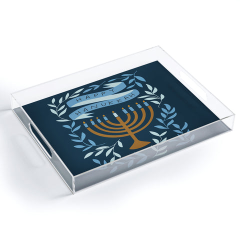 Marni Happy Hanukkah Menorah Dark Blue Acrylic Tray