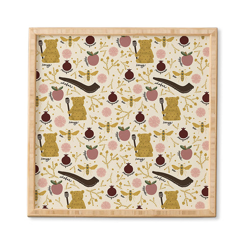 Marni Honey Bear Bee Shofar Pomegranate Apple Framed Wall Art