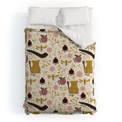 Marni Honey Bear Bee Shofar Pomegranate Apple Comforter