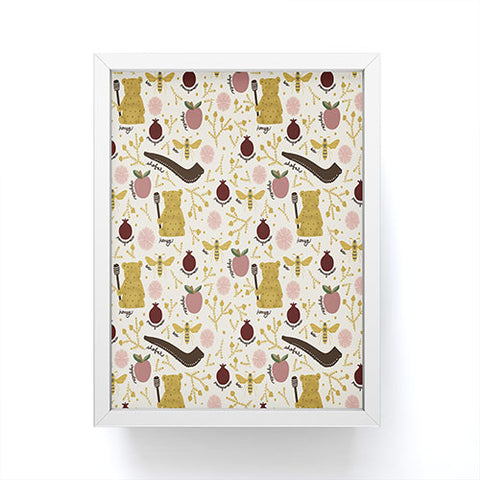 Marni Honey Bear Bee Shofar Pomegranate Apple Framed Mini Art Print