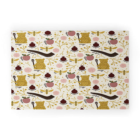 Marni Honey Bear Bee Shofar Pomegranate Apple Welcome Mat