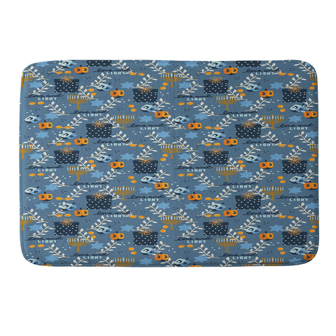 Marni Love and Light Blue Hanukkah Memory Foam Bath Mat