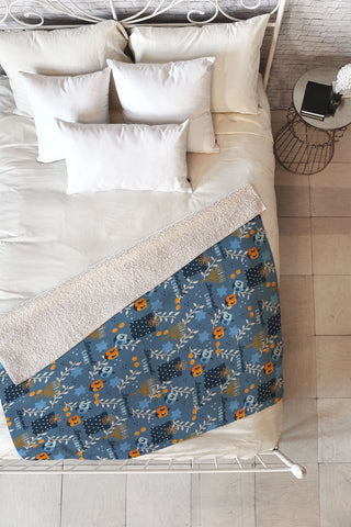 Marni Love and Light Blue Hanukkah Fleece Throw Blanket