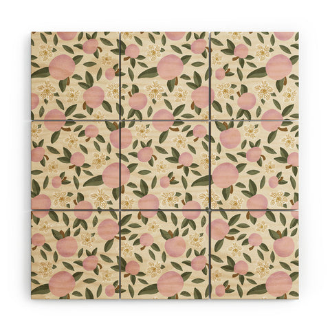 Marni Pink Textured Apples for Rosh Hashanah Wood Wall Mural