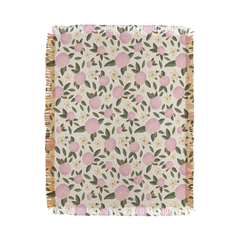 Marni Pink Textured Apples for Rosh Hashanah Throw Blanket