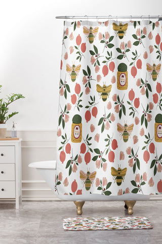 Marni Rosh Hashashanah Honey Bees Shower Curtain And Mat