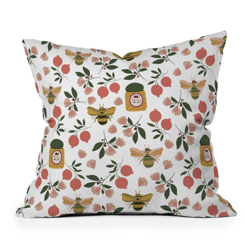Marni Rosh Hashashanah Honey Bees Outdoor Throw Pillow
