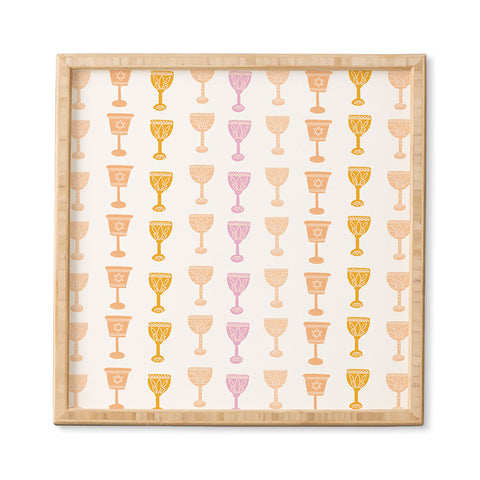 Marni Wine Cups for Passover Pastel Framed Wall Art