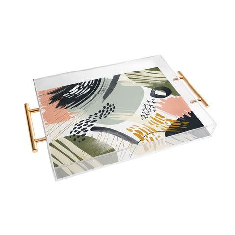 Marta Barragan Camarasa Abstract autumn season Acrylic Tray