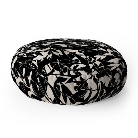 Marta Barragan Camarasa Abstract black white nature DP Floor Pillow Round