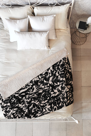 Marta Barragan Camarasa Abstract black white nature DP Fleece Throw Blanket