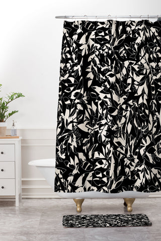 Marta Barragan Camarasa Abstract black white nature DP Shower Curtain And Mat