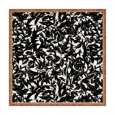 Marta Barragan Camarasa Abstract black white nature DP Square Tray