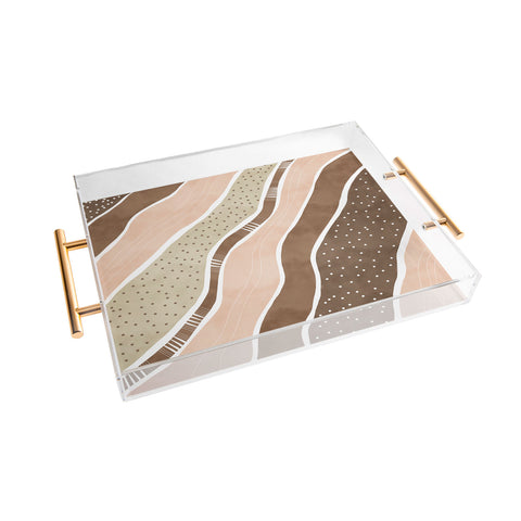 Marta Barragan Camarasa Abstract dune strokes I Acrylic Tray