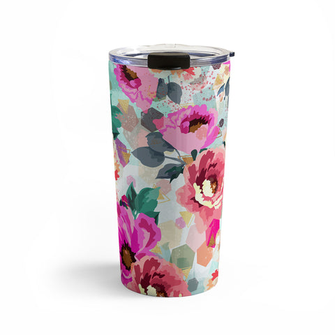 Marta Barragan Camarasa ABSTRACT GEOMETRICAL FLOWERS Travel Mug