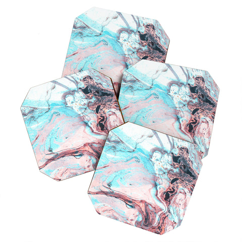 Marta Barragan Camarasa Abstract marbled saturated Coaster Set