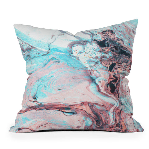 Marta Barragan Camarasa Abstract marbled saturated Outdoor Throw Pillow