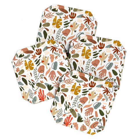 Marta Barragan Camarasa Abstract modern nature shapes Coaster Set