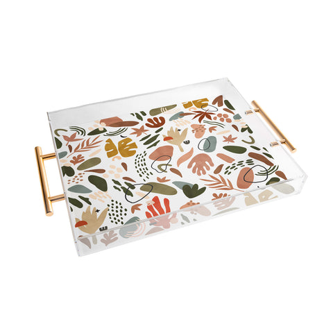 Marta Barragan Camarasa Abstract modern nature shapes Acrylic Tray