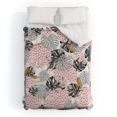 Marta Barragan Camarasa Abstract of monstera patterns Duvet Cover