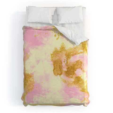 Marta Barragan Camarasa Abstract painting pink and gold Duvet Cover